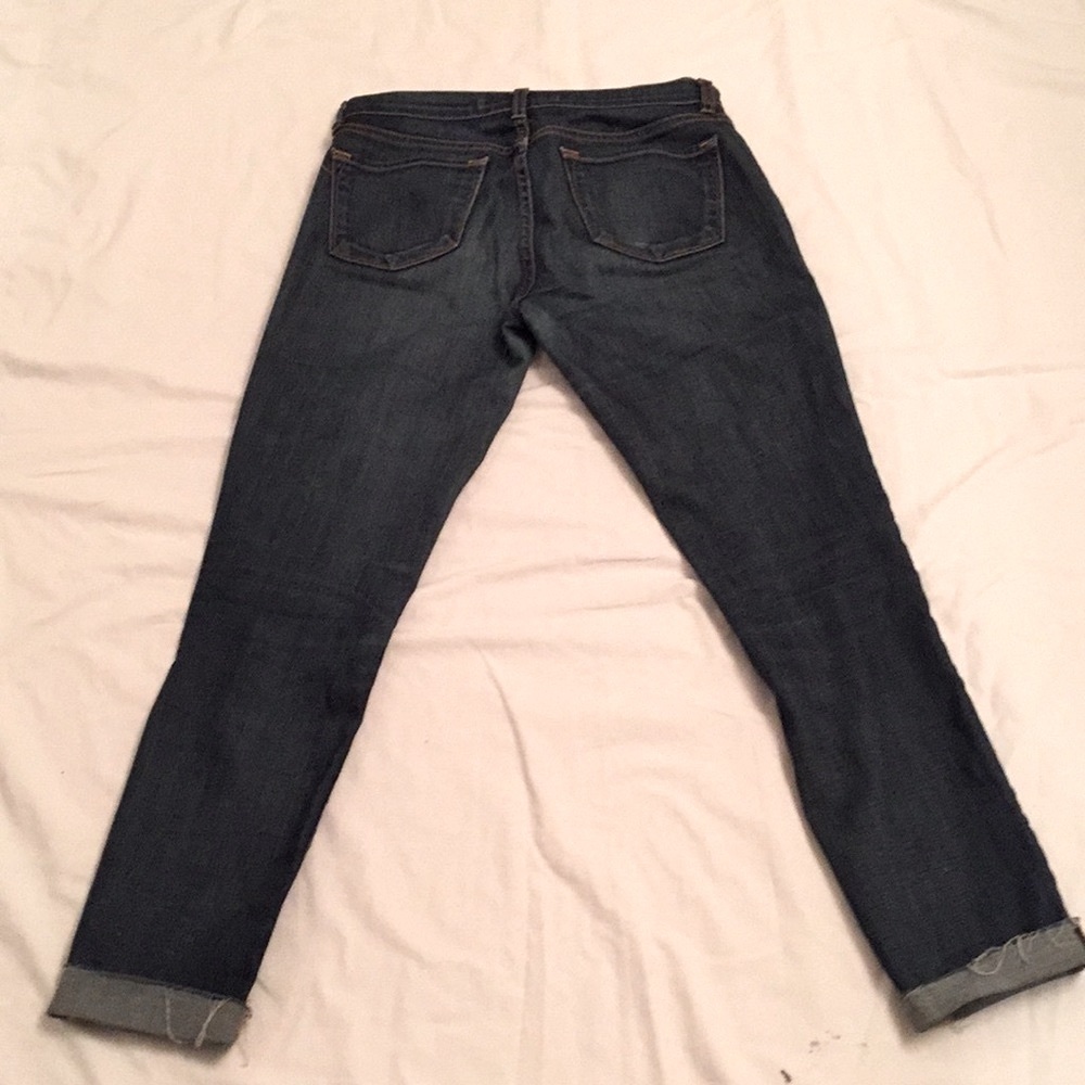 J Brand Skinny Leg Raw Hem Cuffed Ankle Jeans